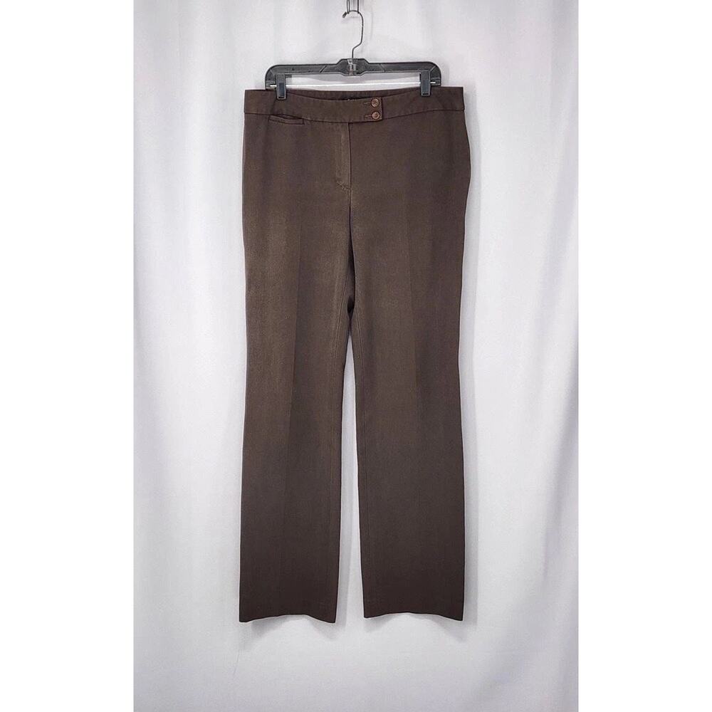 Talbots Pants Womens 12L Brown Signature Dress Trousers Career Straight Career